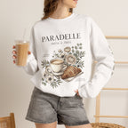 Cafe Coffee & Croissant Floral Graphic