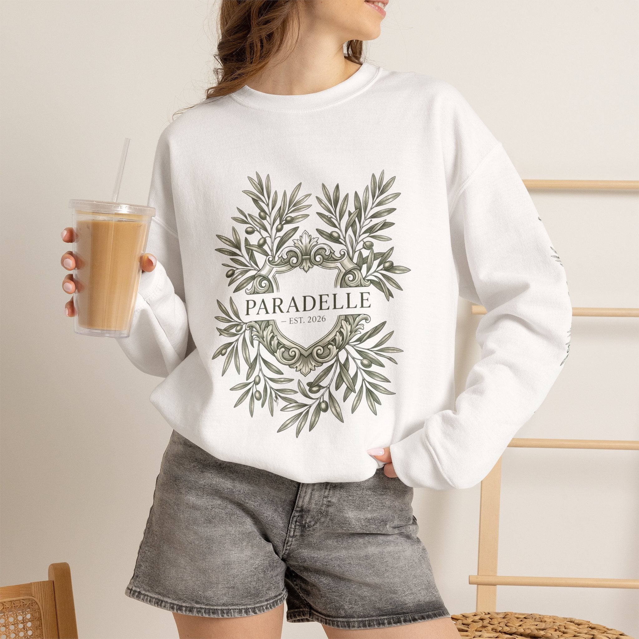 Olive Wreath Crewneck Sweatshirt