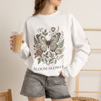 Butterfly Floral Sweatshirt Graphic Tee